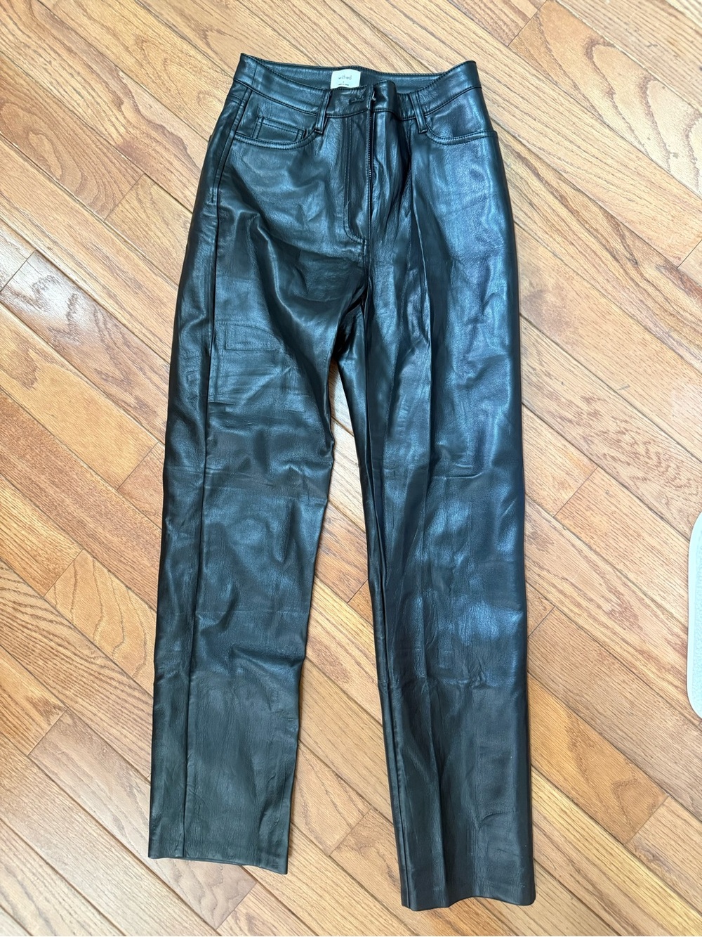 Wilfred Black Faux Leather Zip Front Pants